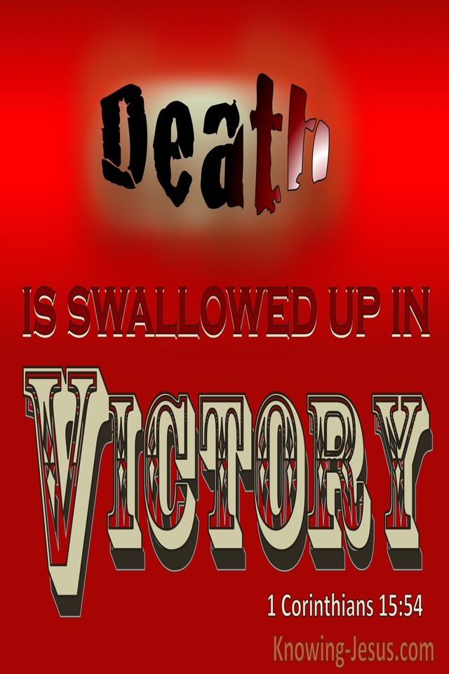 1 Corinthians 15:54 Death Is Swallowed Up In Victory (red)